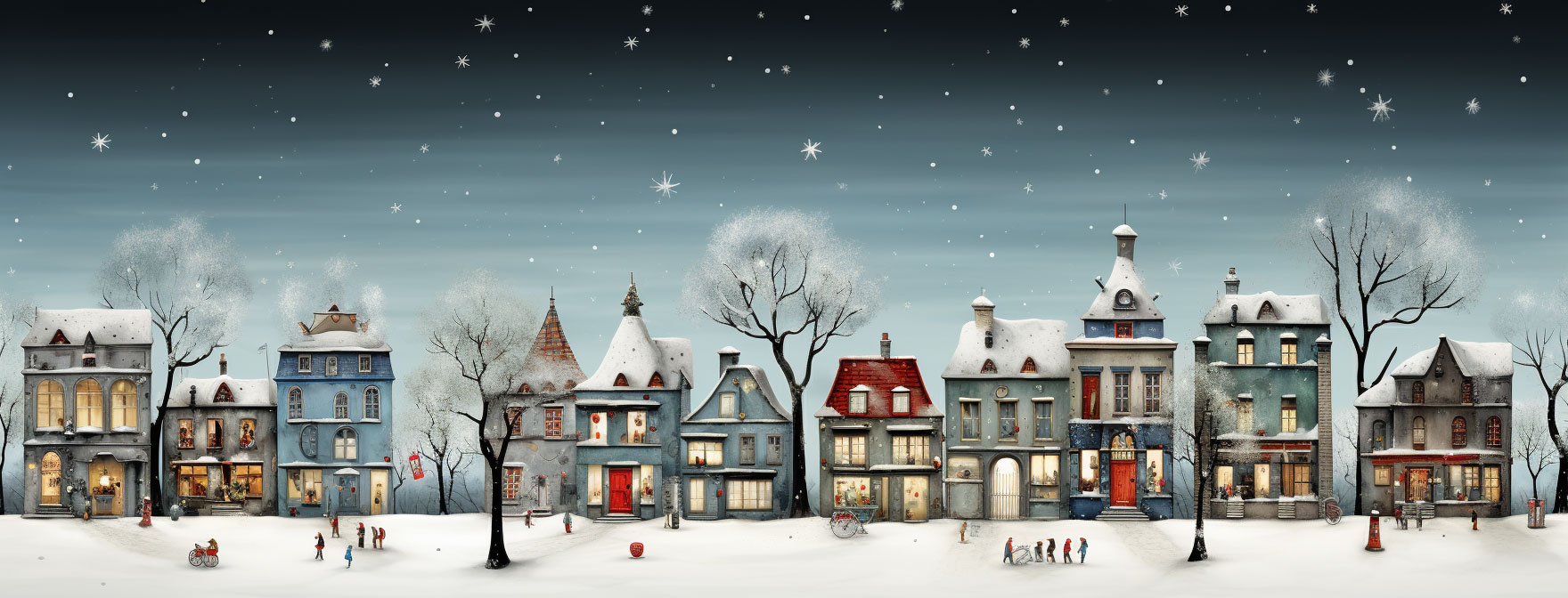 Preview for Winter-village-scene-christmas-cover-background-cc603
