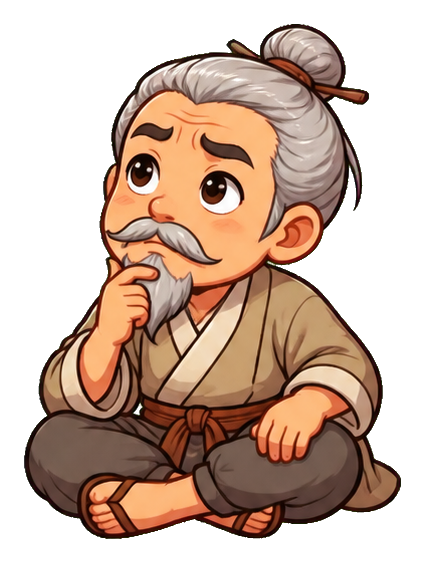 Preview for Contemplative East Asian Elder Sticker
