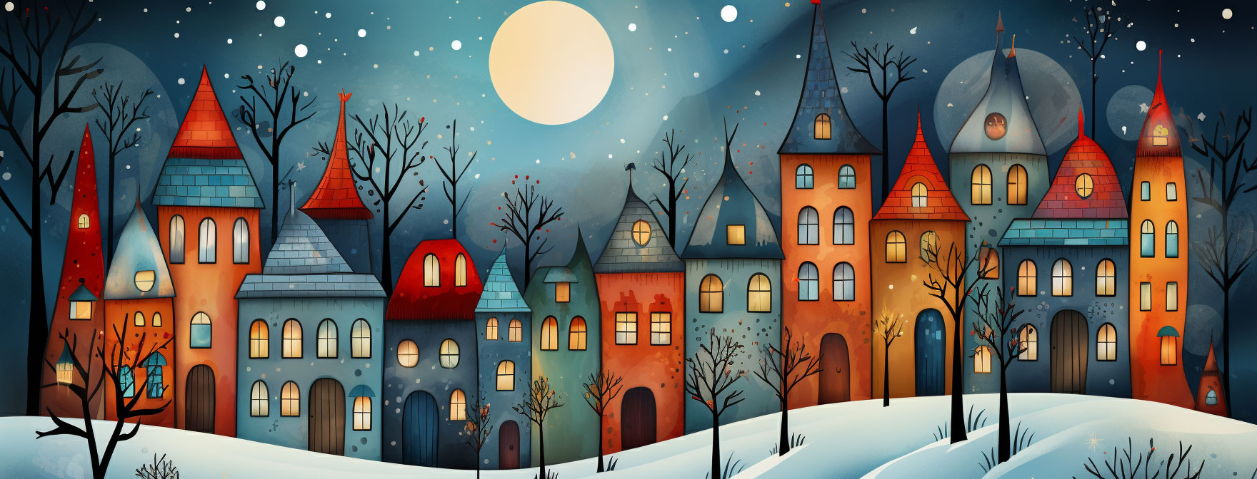 Preview for Whimsical-winter-village-illustration-christmas-cover-background-c1c93