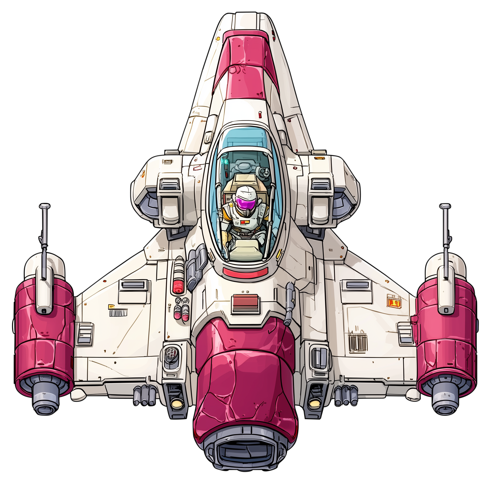 Preview for Futuristic-spaceship-design-sticker-0c90a