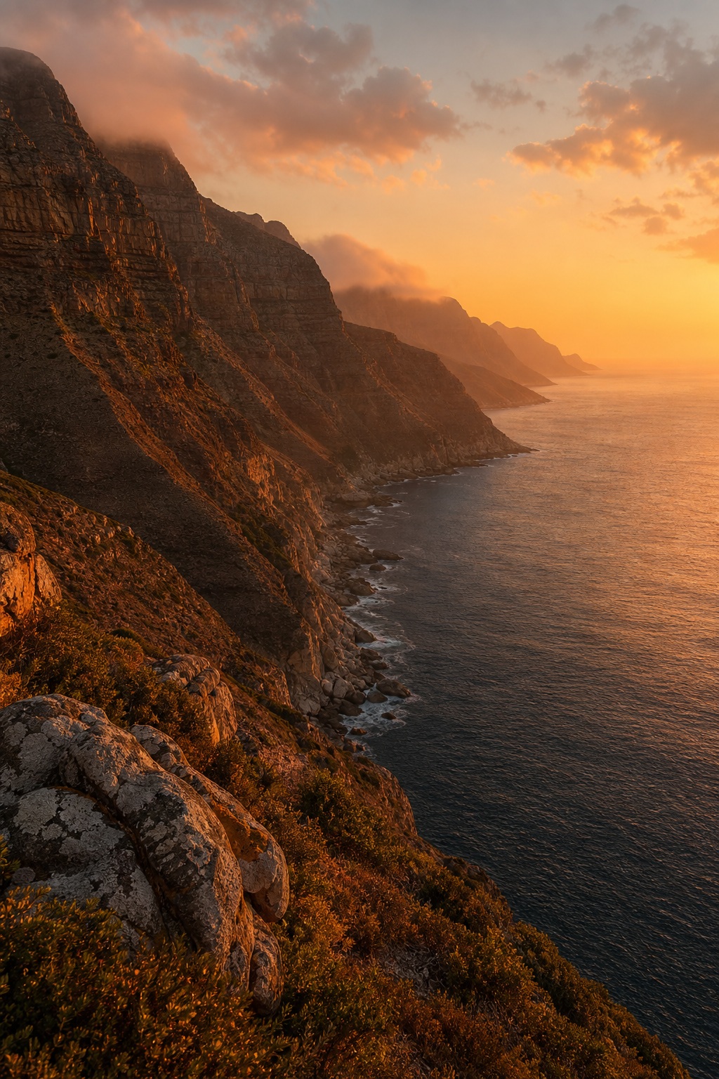 Preview for Warm Sunset Coastal Cliffs Background