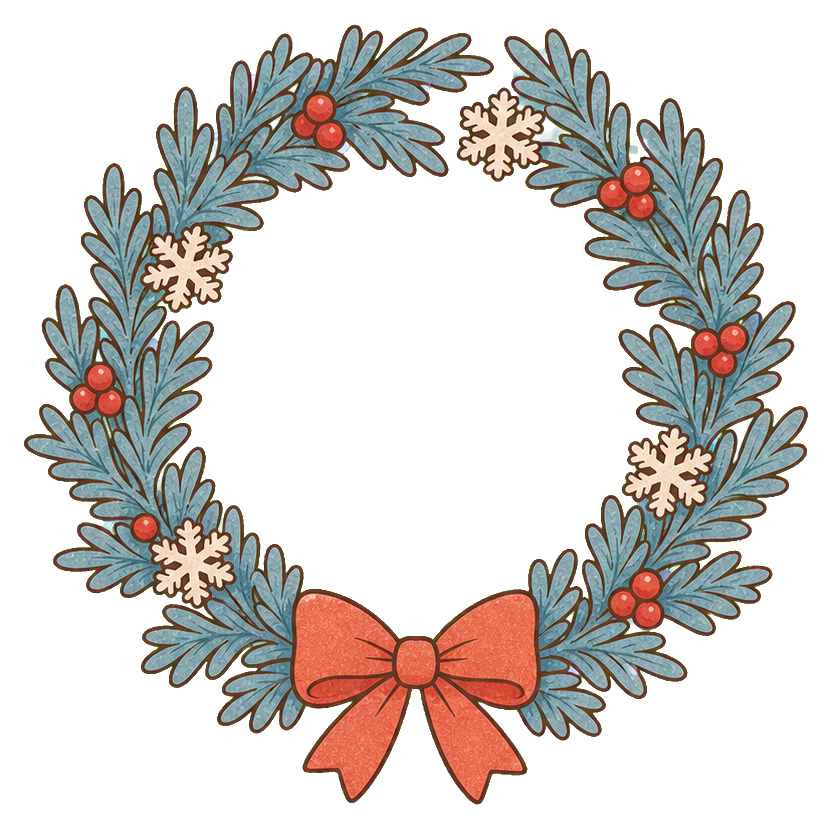 Preview for Dusty Blue Cozy Winter Wreath Sticker