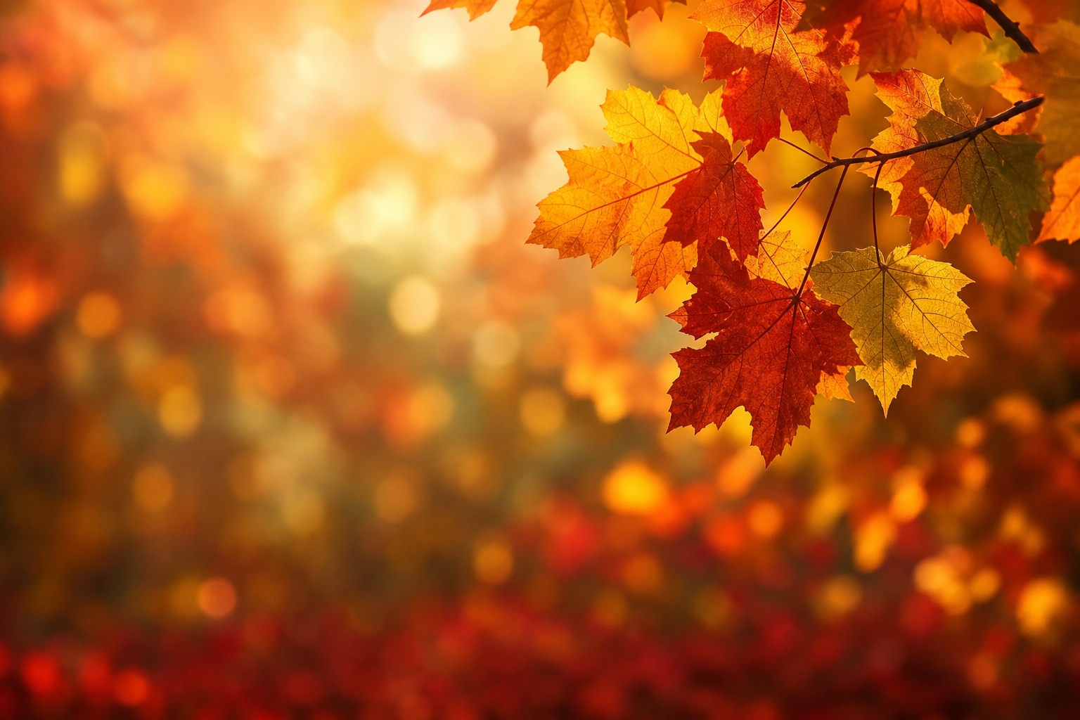 Preview for Autumn Leaves Bokeh Stock Background