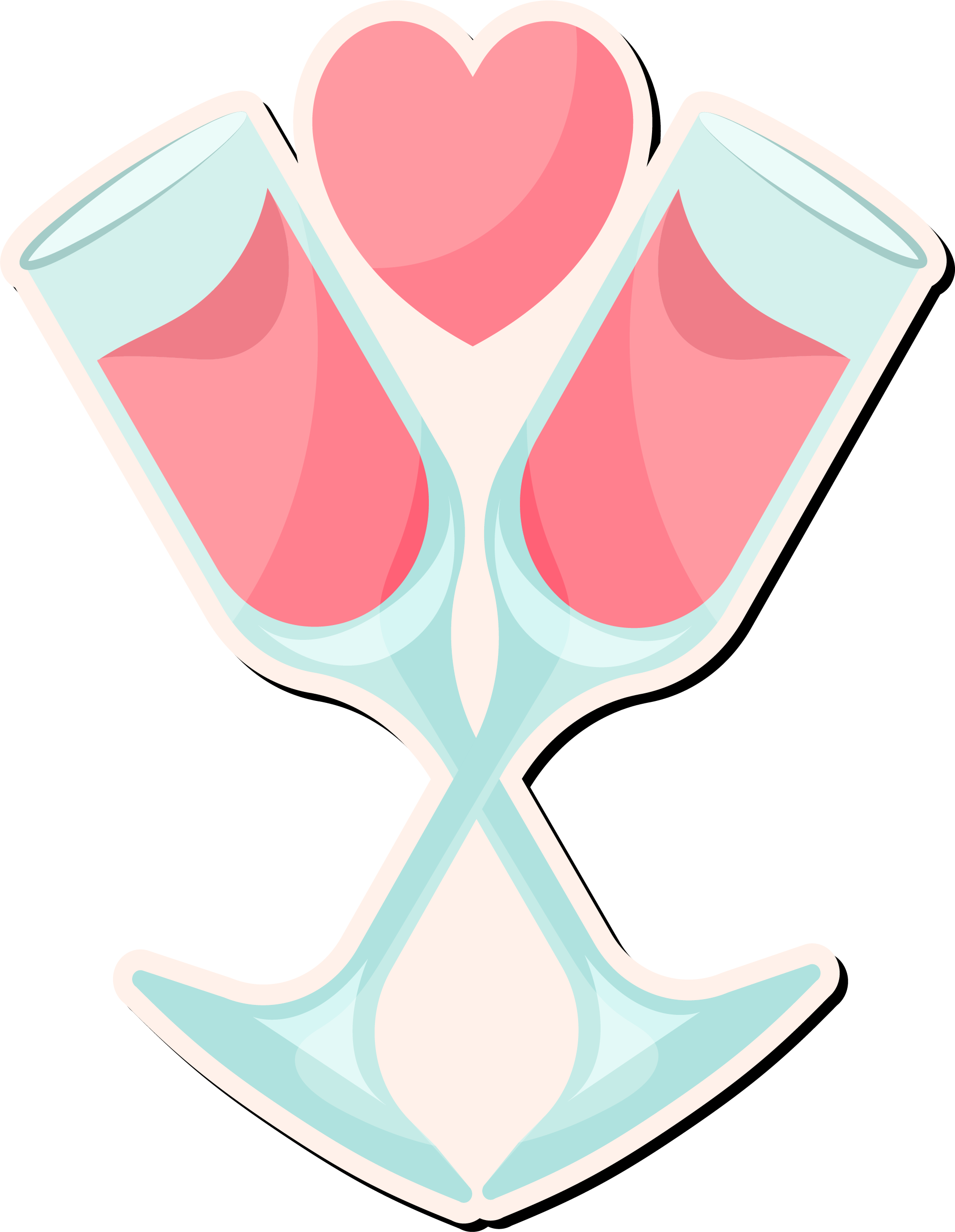 Preview for Clinking-cocktail-glasses-cute-love-sticker-f025a