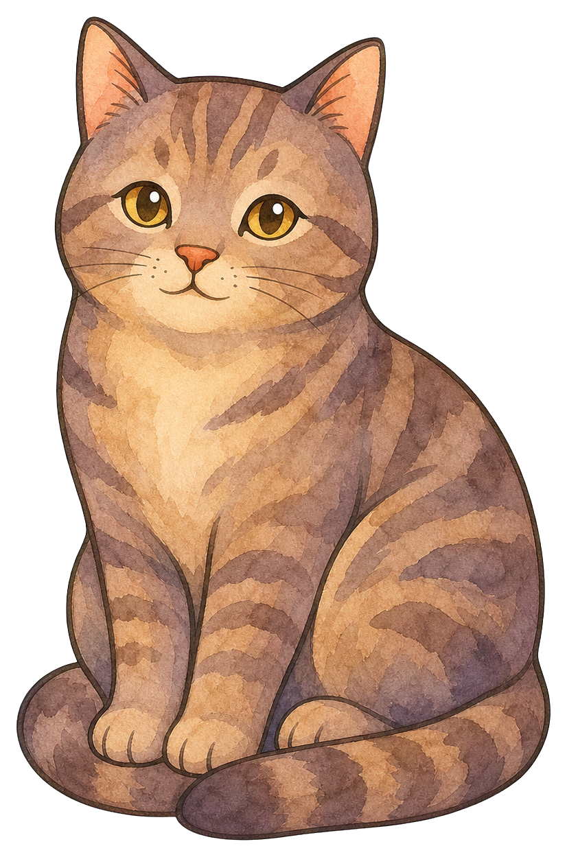 Preview for Watercolor Cat Sticker Graphic