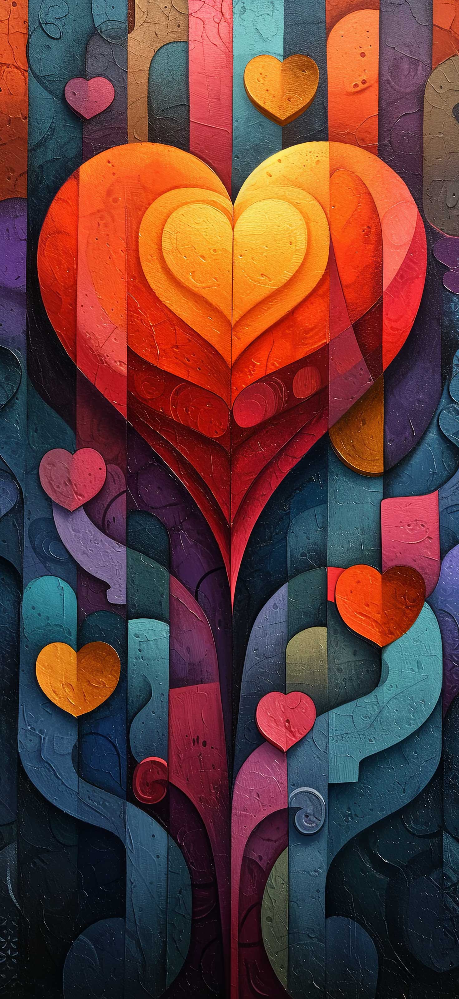 Preview for Vibrant-heart-art-design-heart-phone-background-2d42c
