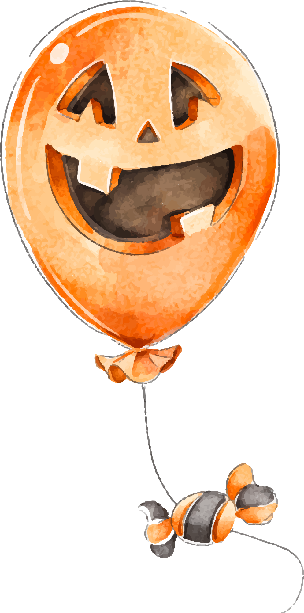 Preview for Halloween-pumpkin-balloon-halloween-watercolor-sticker-de391