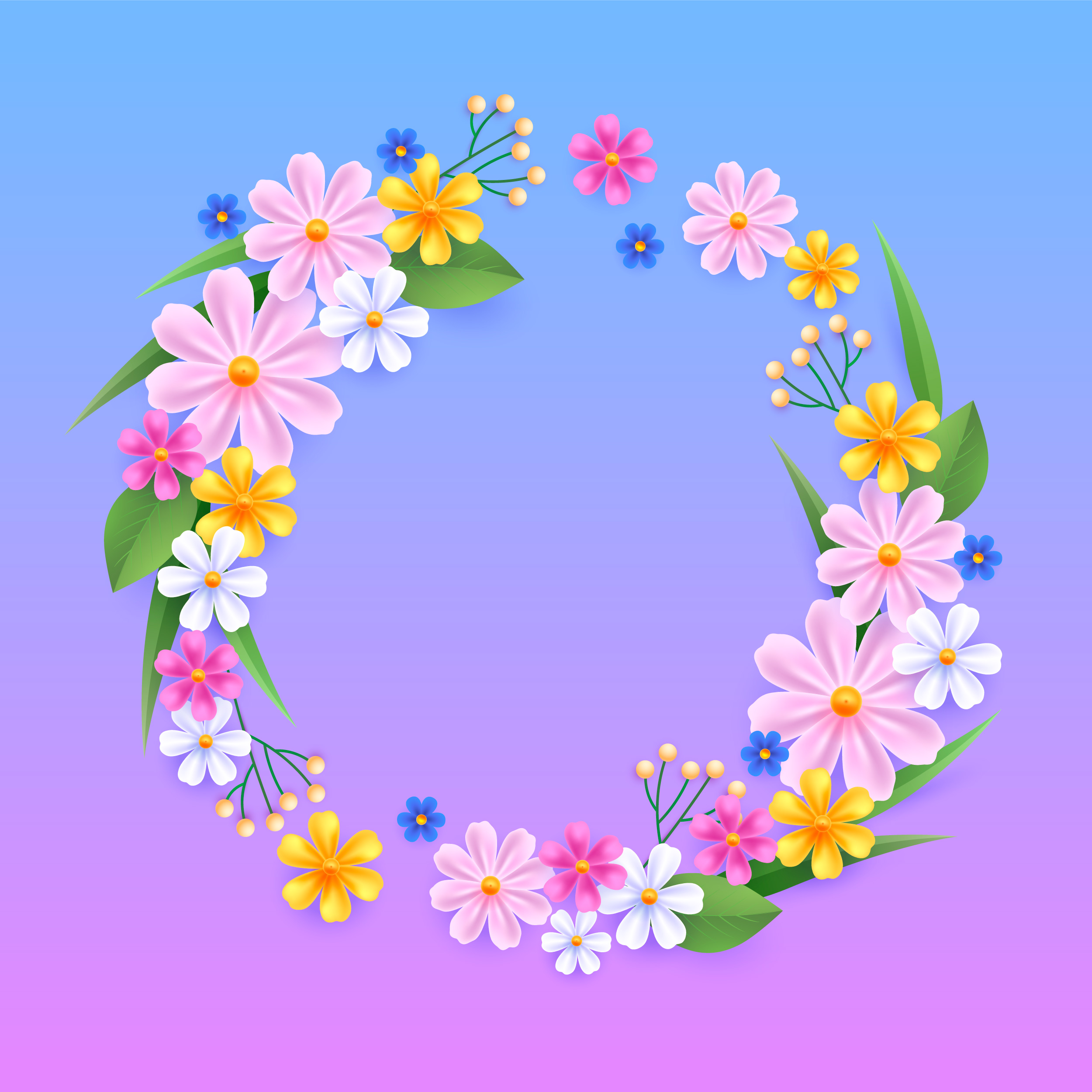 Preview for Floral-wreath-template-spring-background-1588e