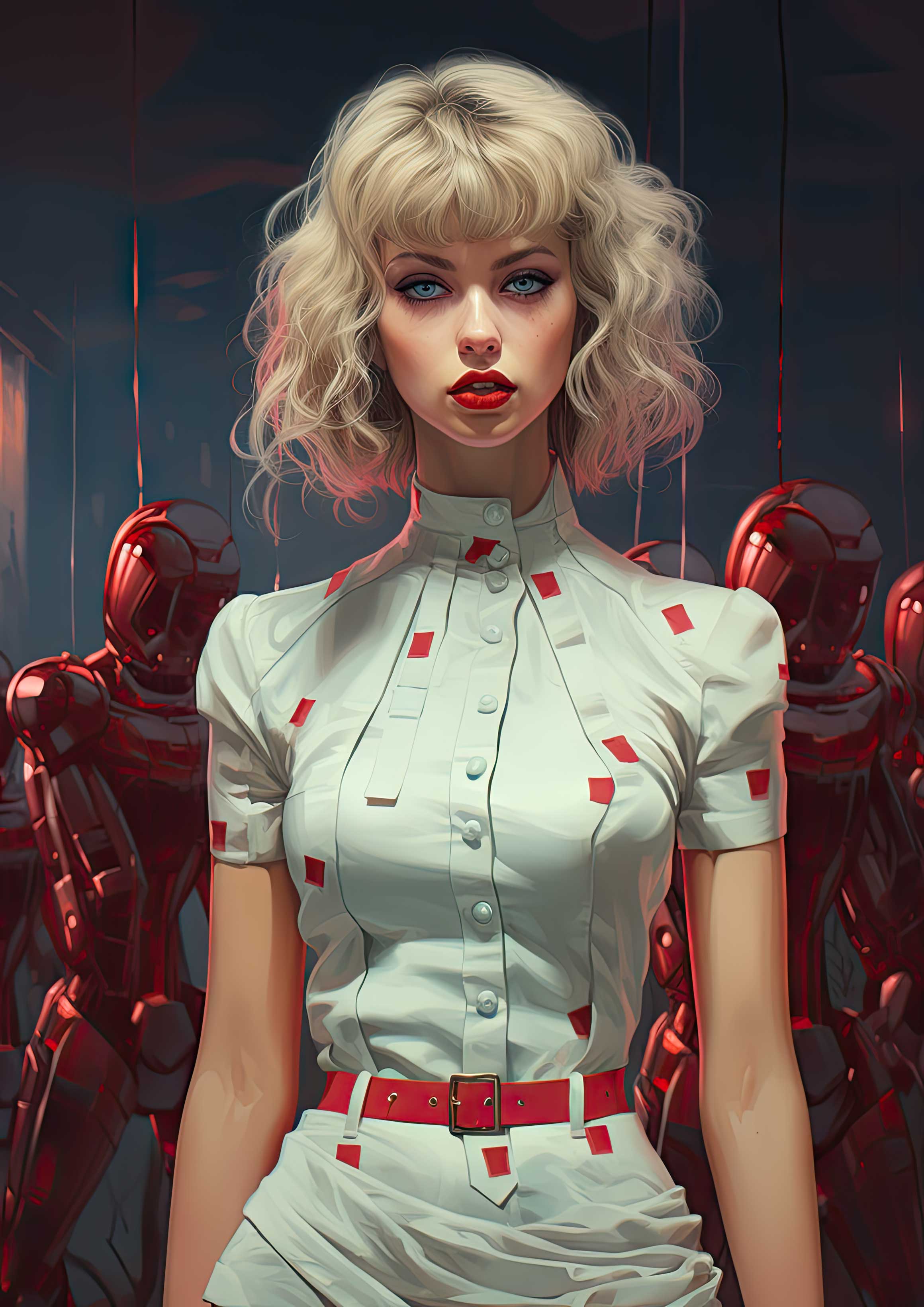 Preview for Futuristic-woman-red-robots-taylor-swift-background-7ca33