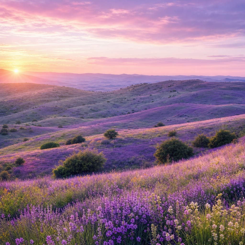 Preview for Lavender Hills Sunset Background