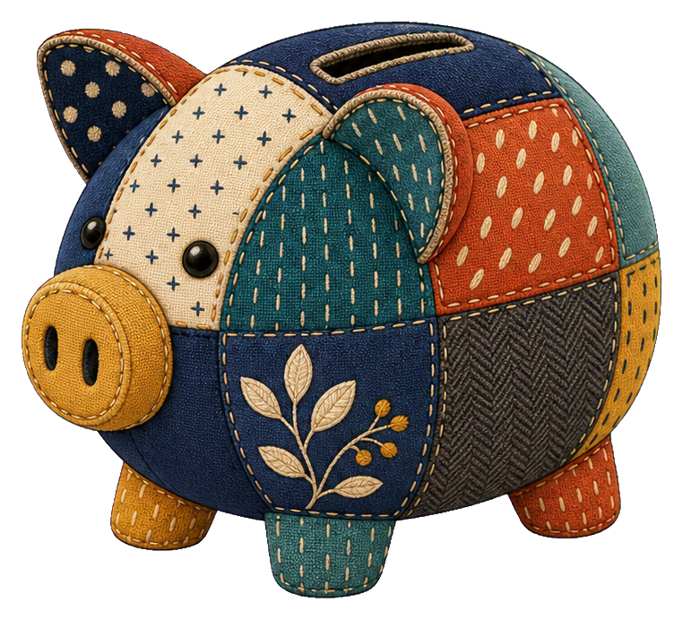 Preview for Patchwork Piggy Sticker For Money Designs