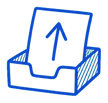 Preview for Outbox Tray Blue Line Art Sticker