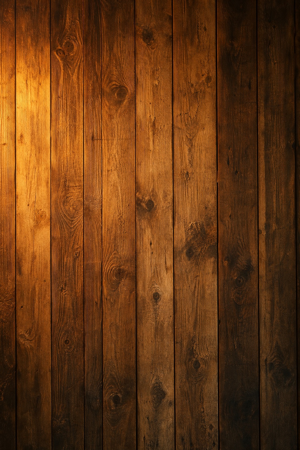 Vertical rustic wood planks with a warm brown cabin-style finish