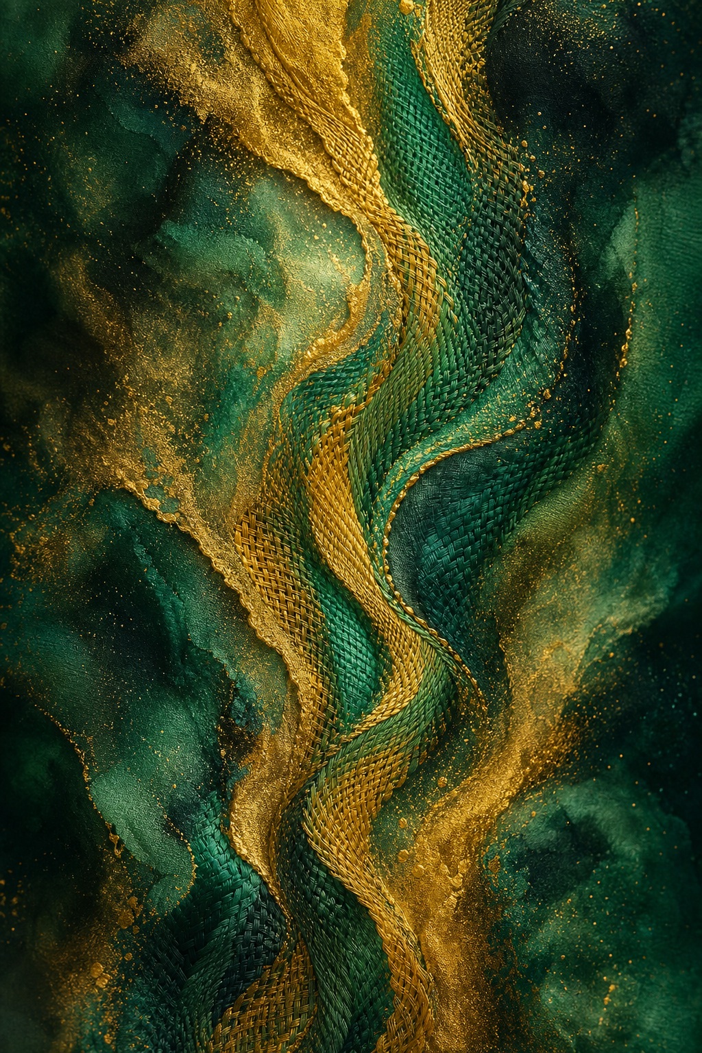 Preview for Emerald Gold Woven Abstract Background
