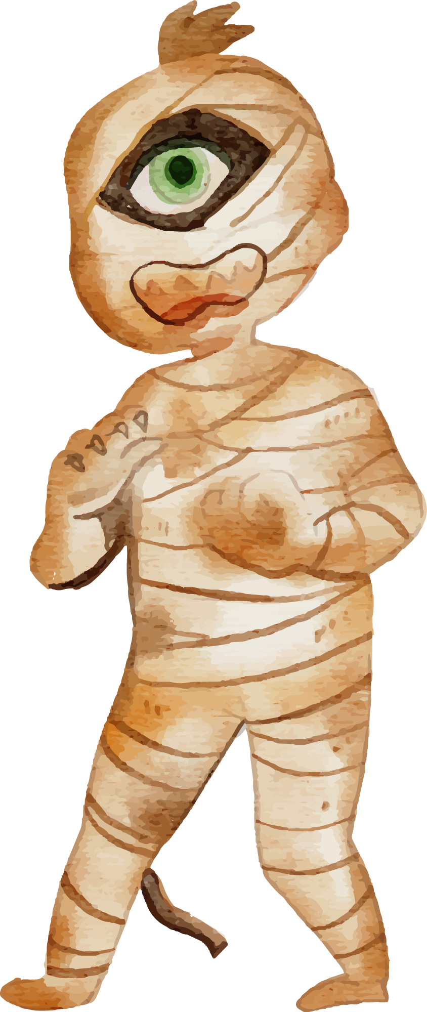 Preview for Cartoon-mummy-character-halloween-watercolor-sticker-6a83b