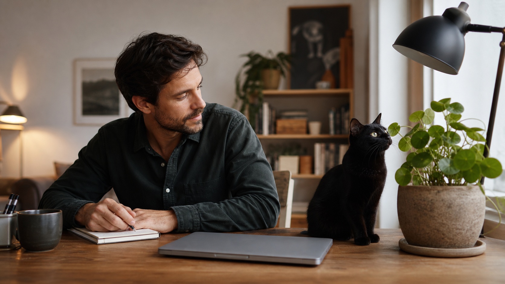 Preview for Cat At Desk Stock Background