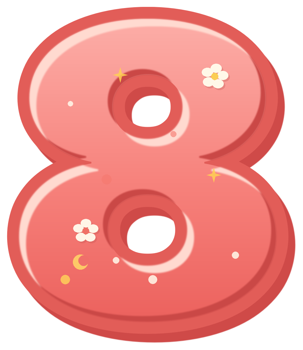 Preview for Birthday Number 8 Floral Sticker