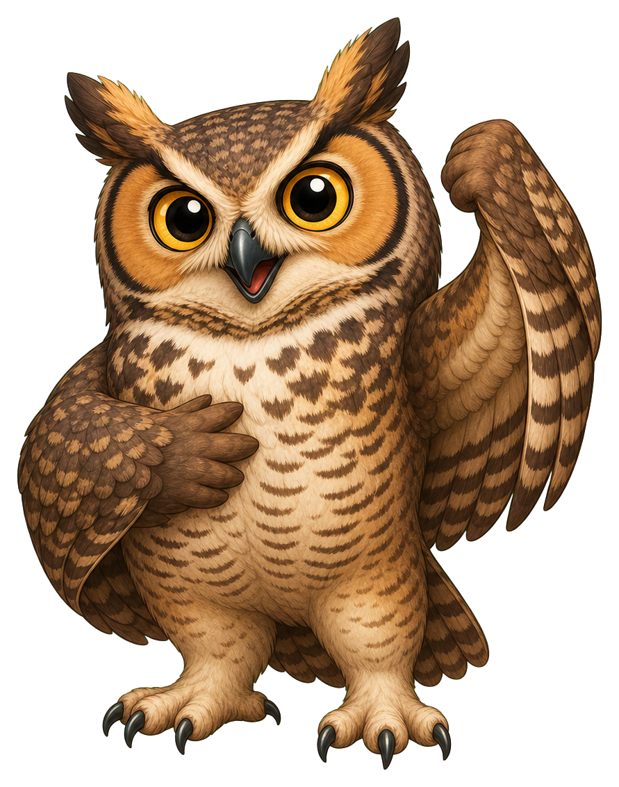 Preview for Great Horned Owl Hero Sticker