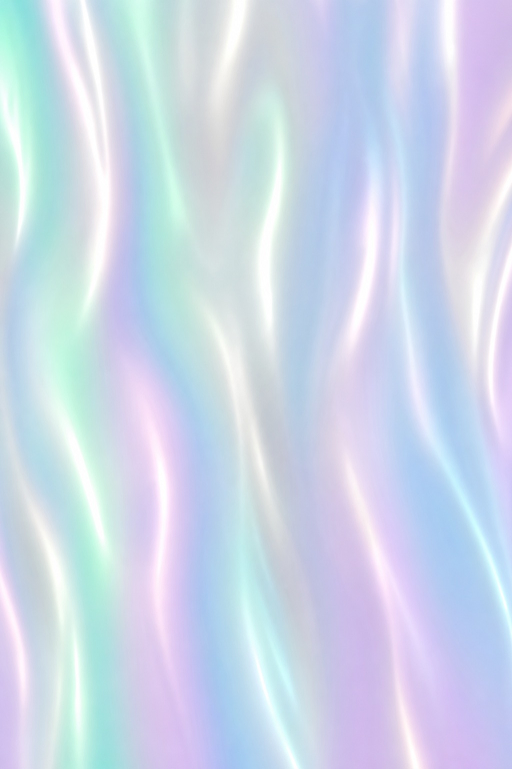 Vertical pastel iridescent gradient with soft chrome-like wavy streaks.