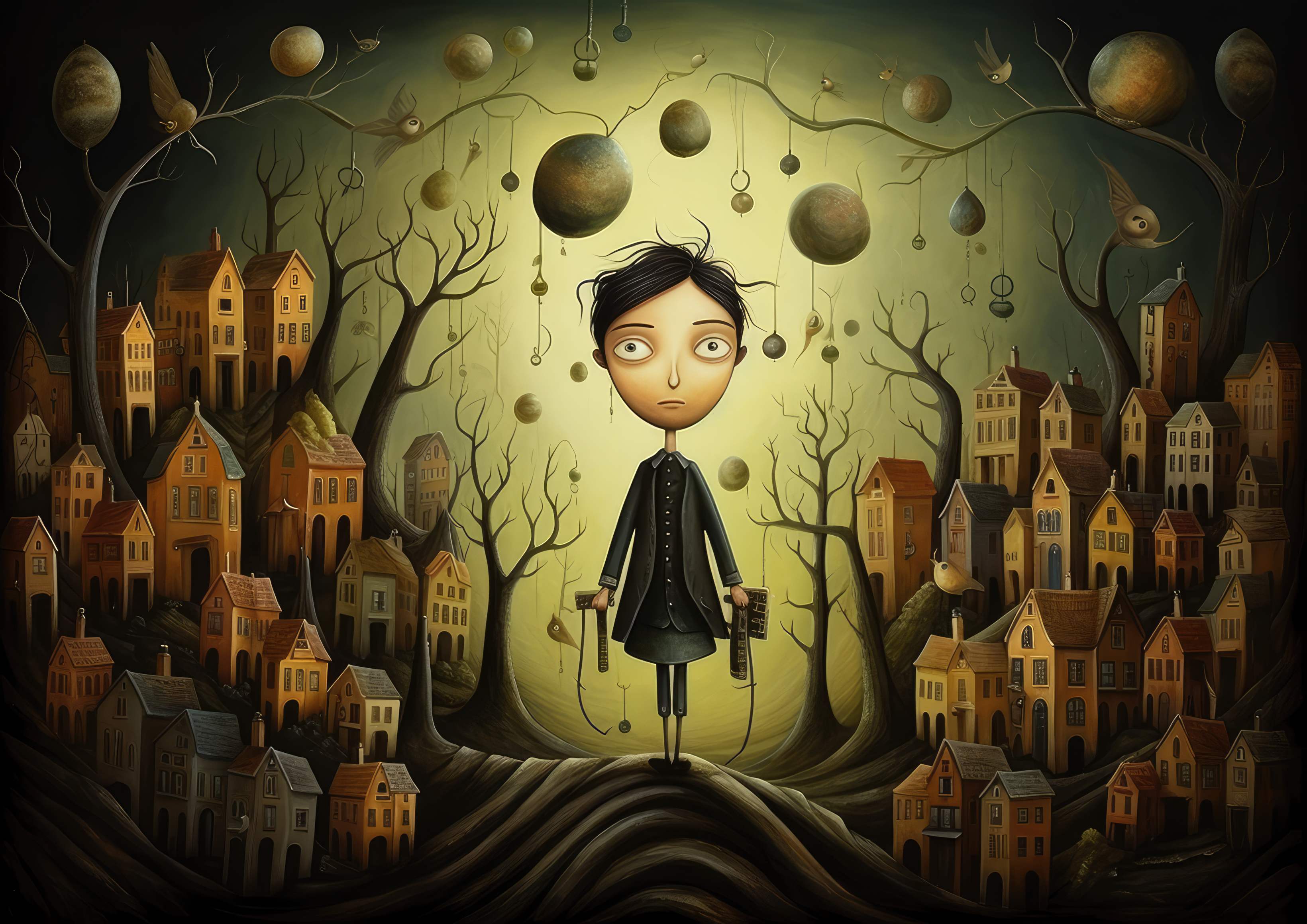 Preview for Fantasy-boy-village-illustration-architecture-background-21e92