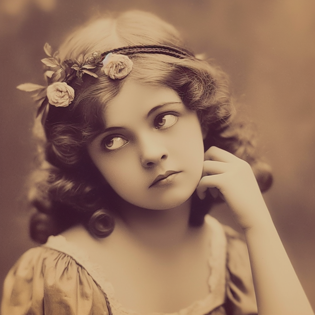 Preview for Vintage-portrait-young-woman-vintage-meme-background-2b740