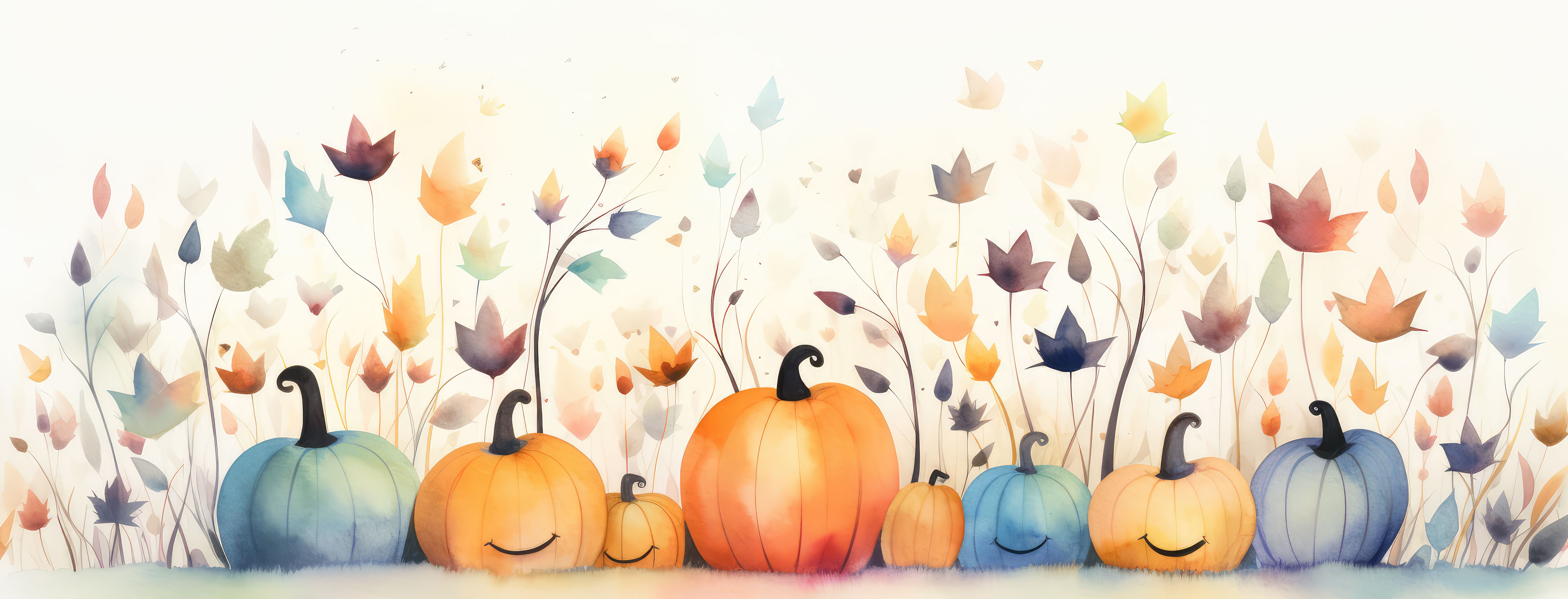 Preview for Autumn-pumpkin-watercolor-halloween-cover-background-45319