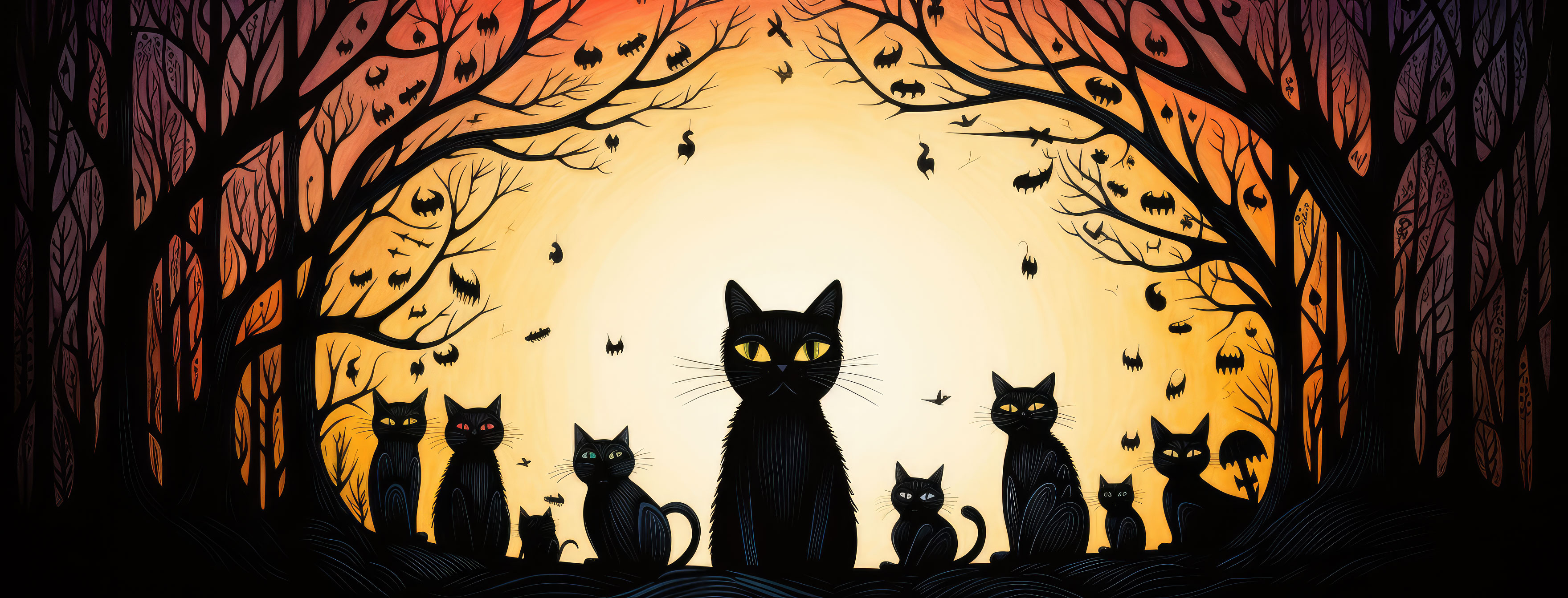 Preview for Halloween-cat-silhouettes-halloween-cover-background-ca288
