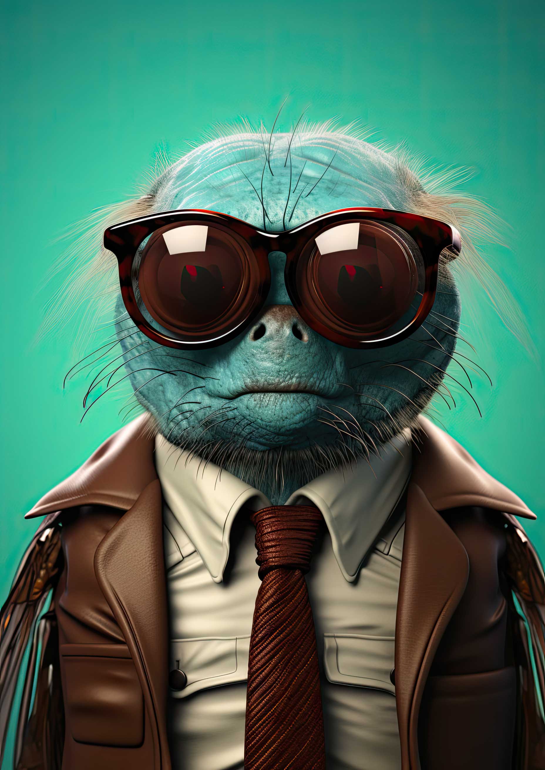 Preview for Stylish-blue-creature-character-design-ai-animal-background-53850