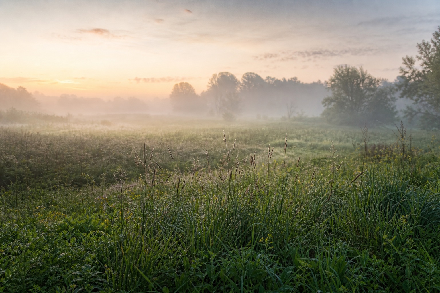 Preview for Foggy Meadow Stock Background