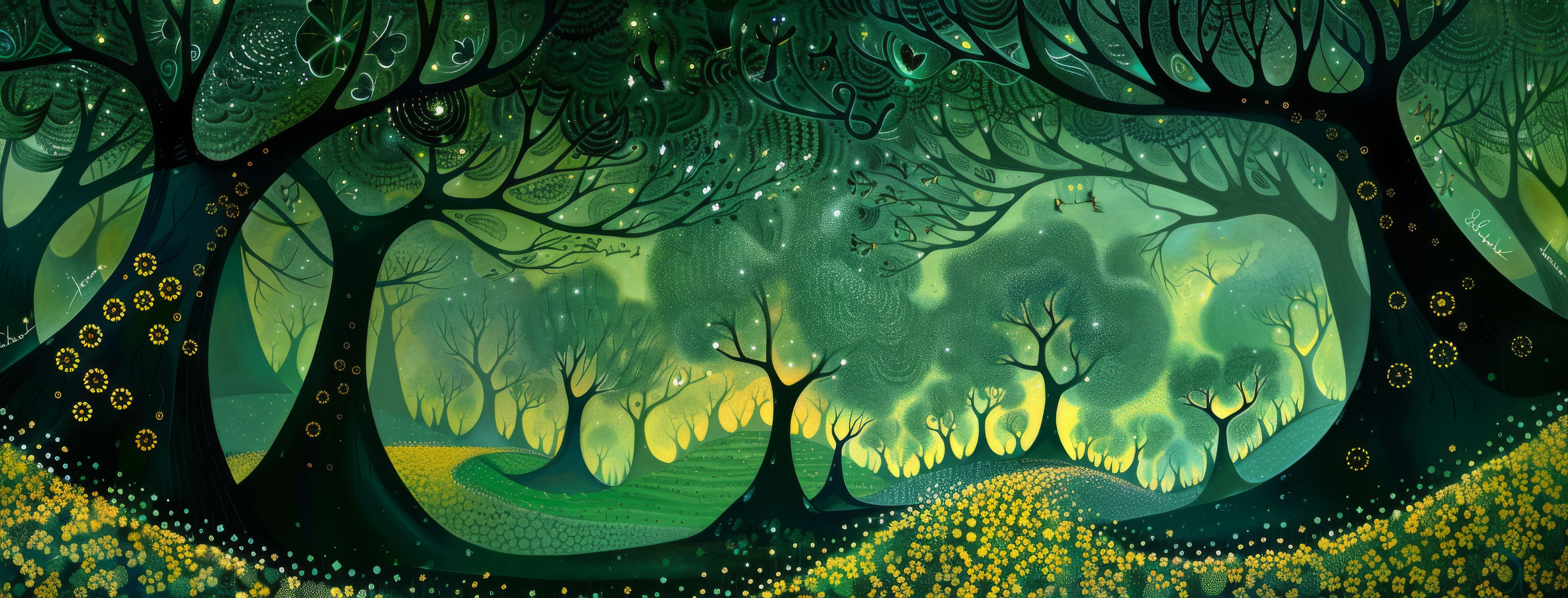 Preview for Vibrant-forest-landscape-illustration-st-patricks-background-47978