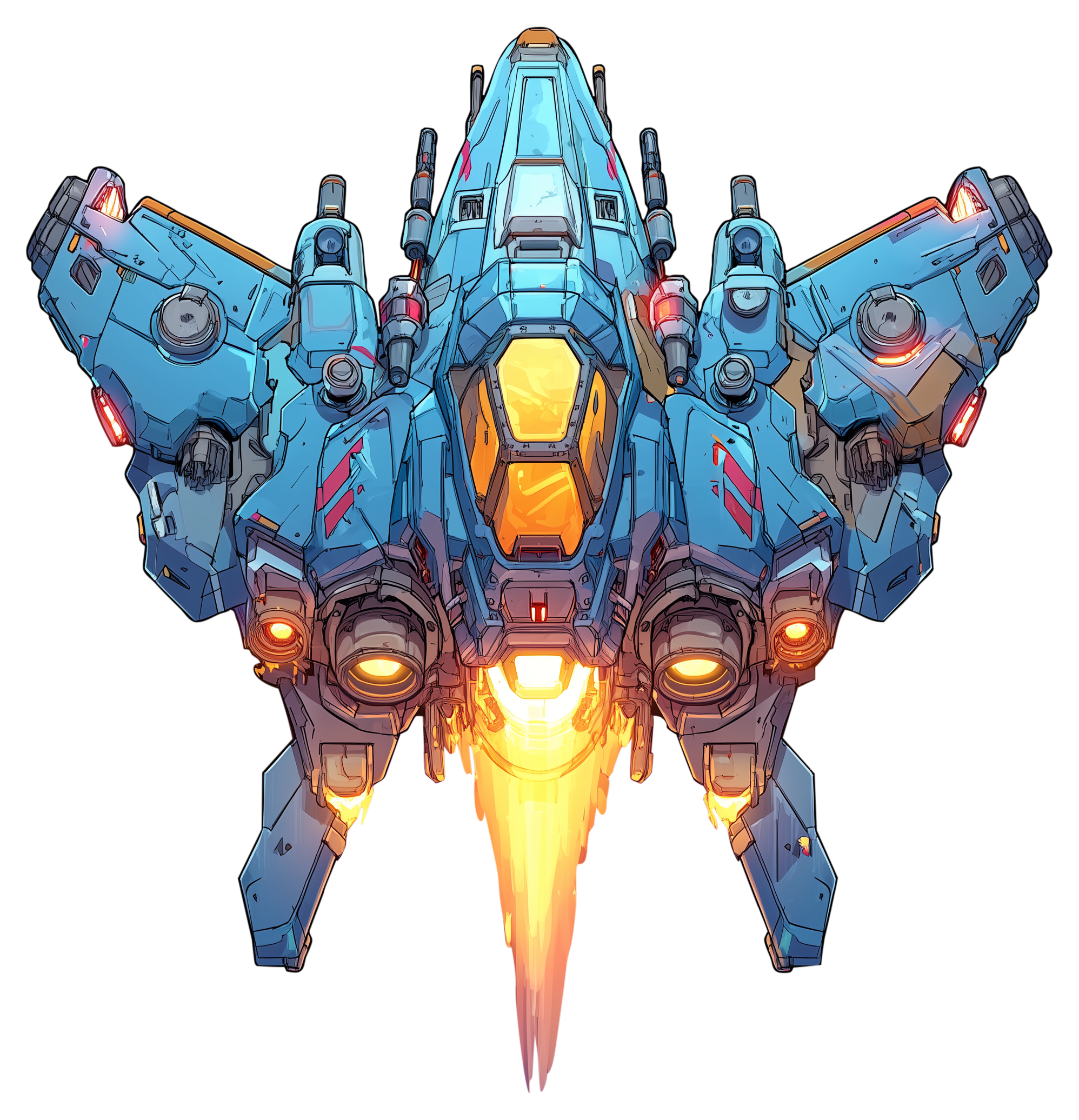 Preview for Futuristic-fighter-jet-pixel-art-spaceship-sticker-2c528