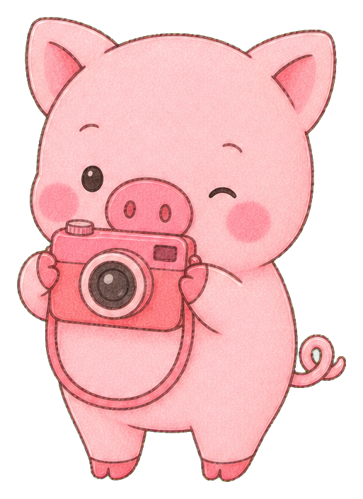 Preview for Kawaii Pig With Camera Sticker