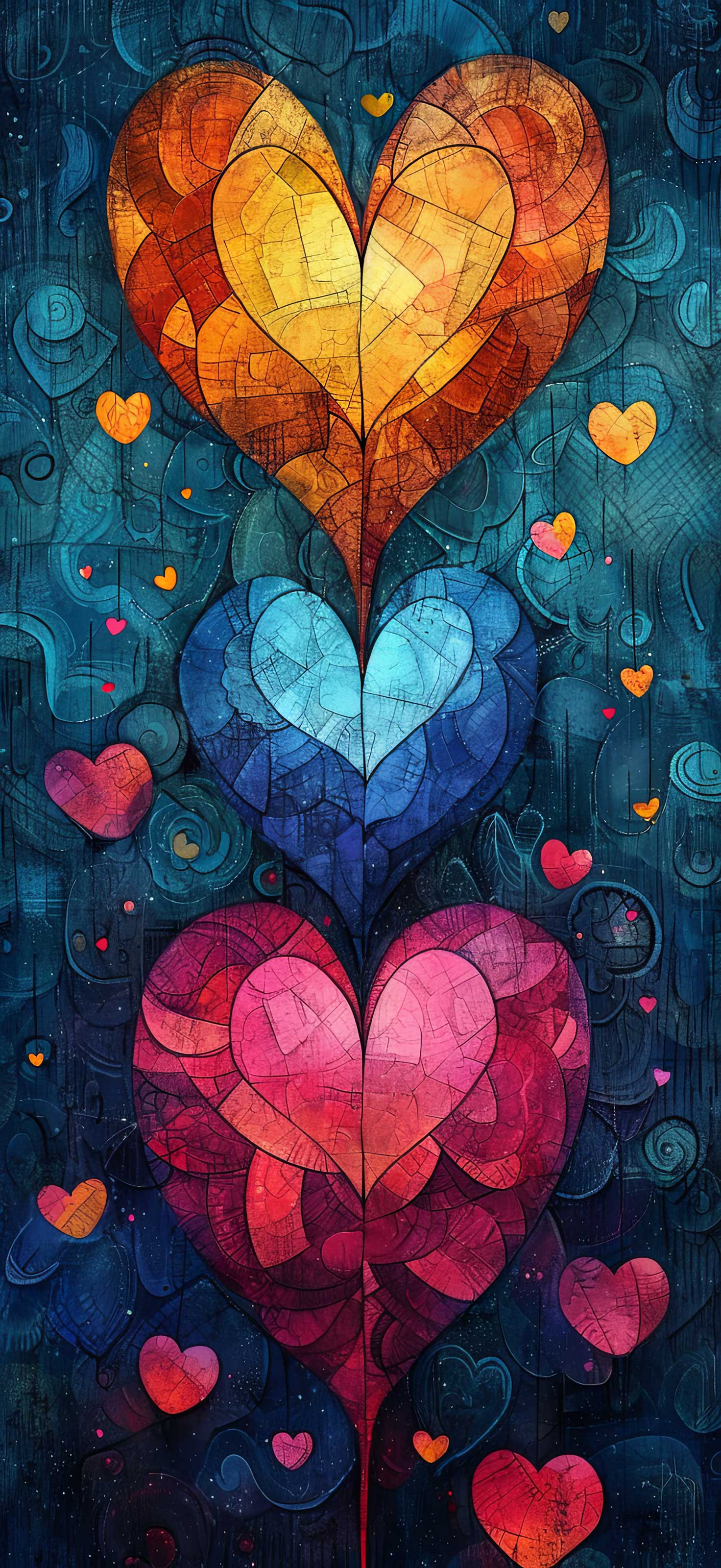 Preview for Vibrant-heart-art-illustration-heart-phone-background-0d5f2