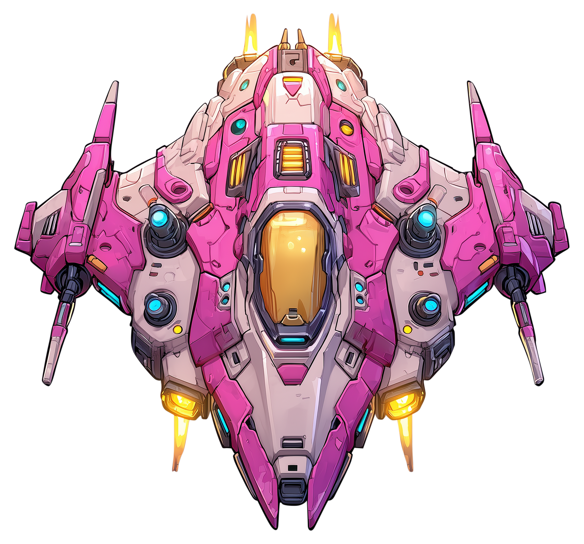 Preview for Futuristic-pink-spaceship-design-sticker-41908