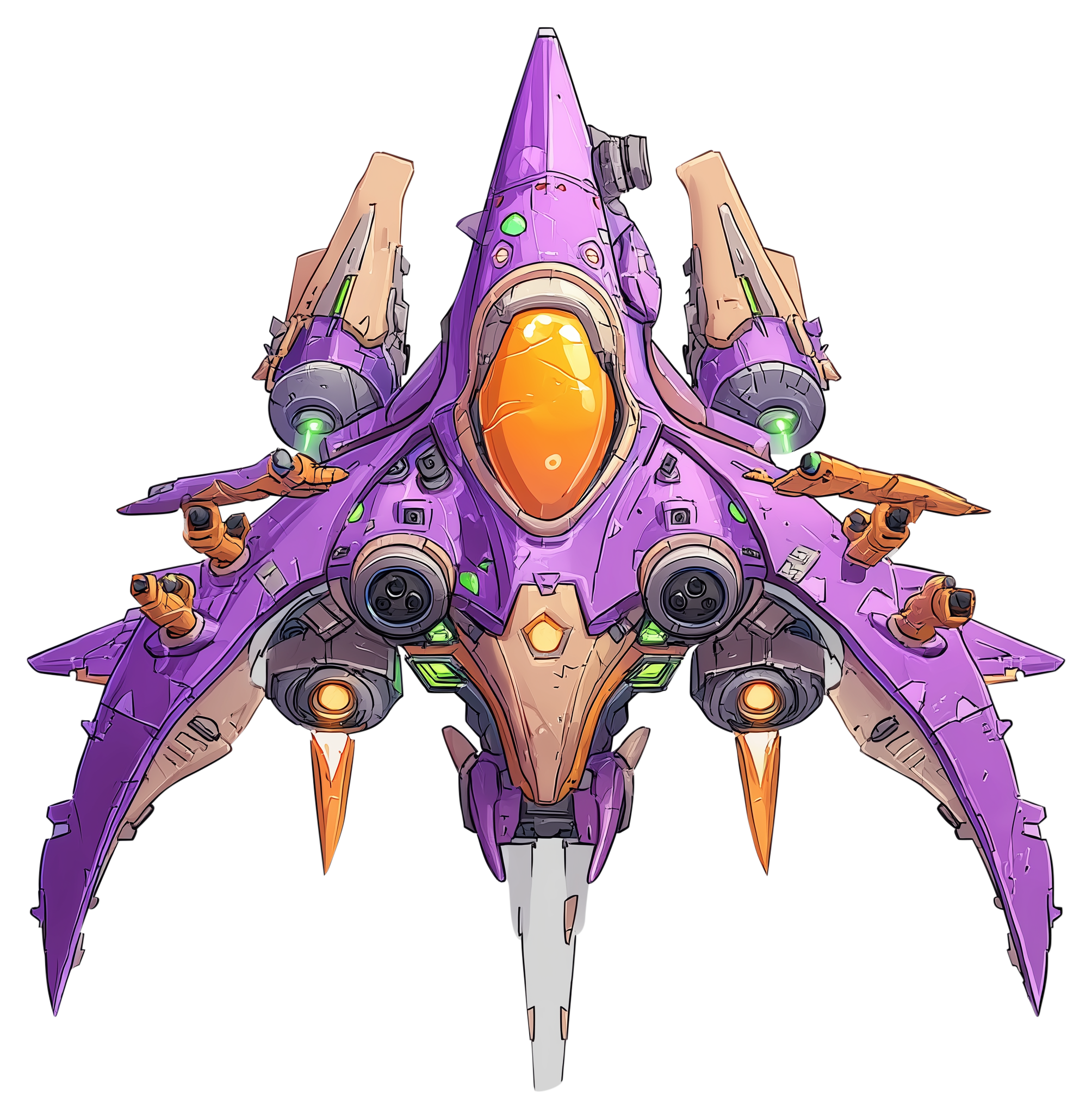 Preview for Futuristic-purple-spaceship-design-sticker-bceff