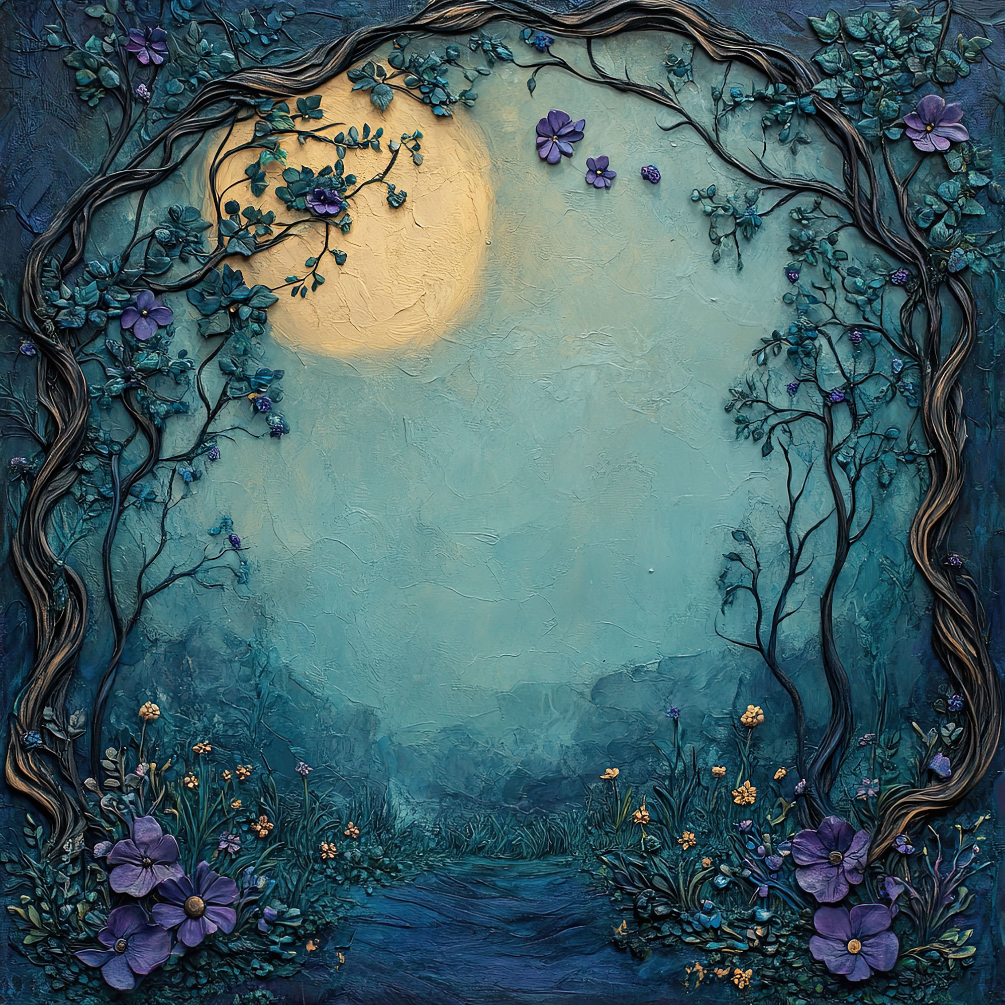 Preview for Moonlit-landscape-painting-nature-backdrop-background-69f7b