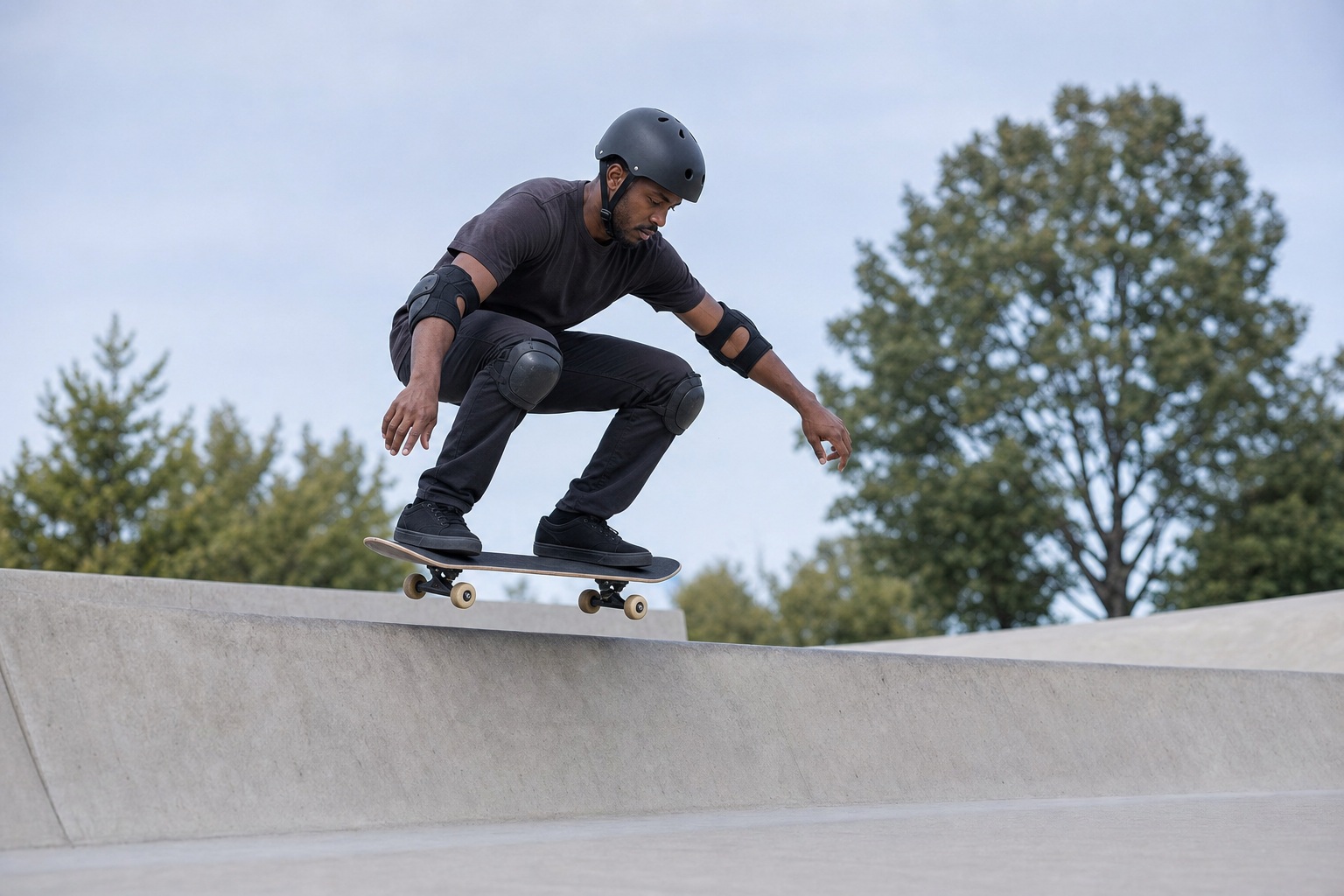 Preview for Skateboarder Ollie Over Bank Background