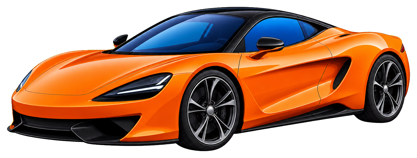 Preview for Orange Sports Car Sticker