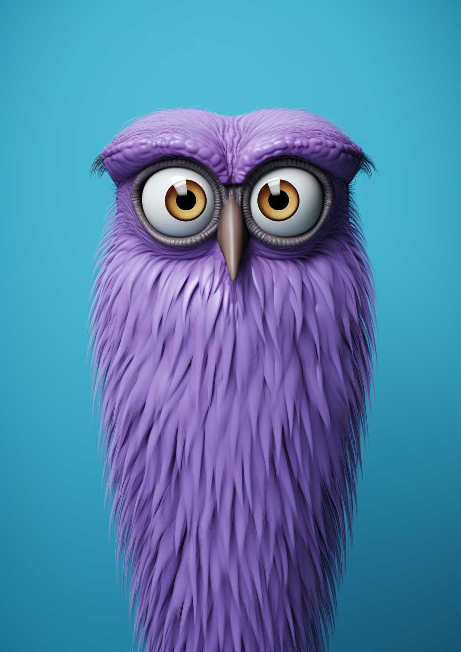 Preview for Purple-owl-illustration-ai-animal-background-140f7