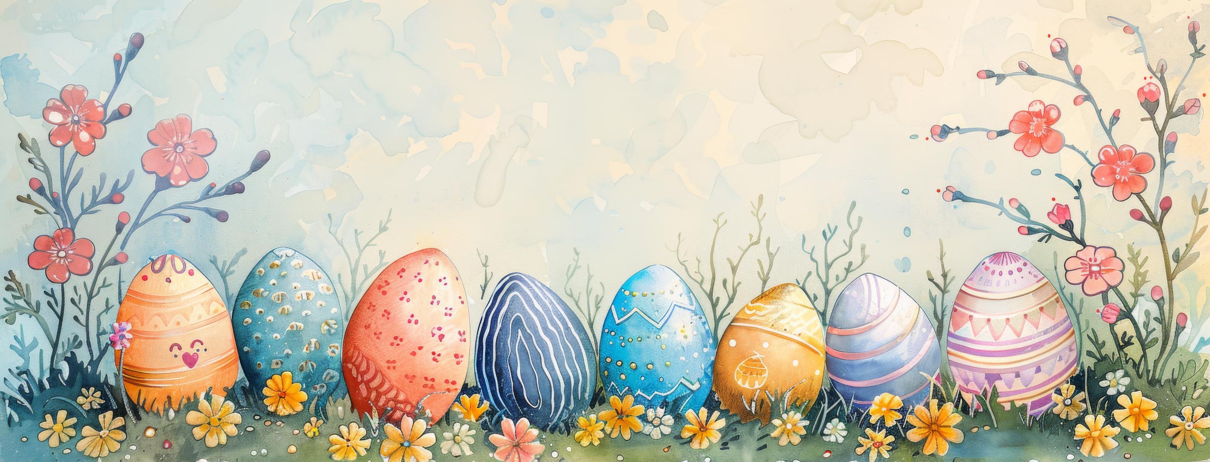 Preview for Easter-eggs-spring-decor-easter-facebook-background-560ae