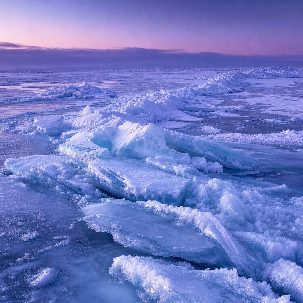 Preview for Violet Twilight Arctic Ice Field Background