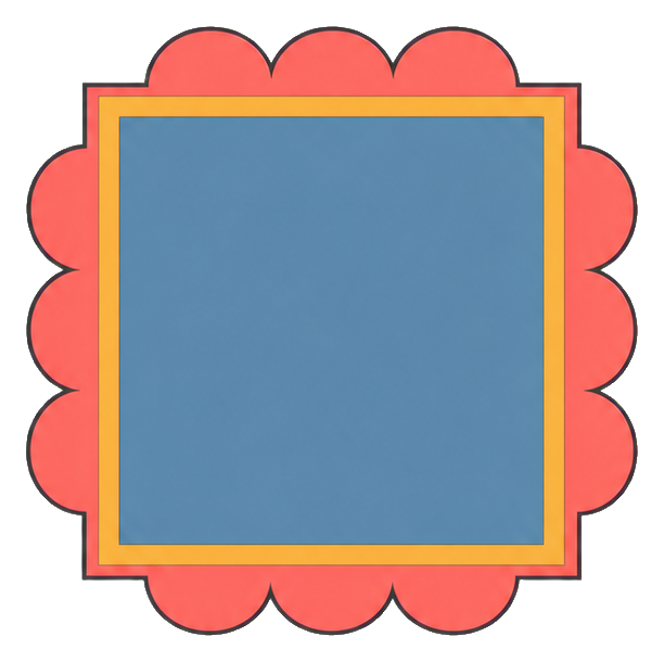 Preview for Scalloped Edge Square Sticker