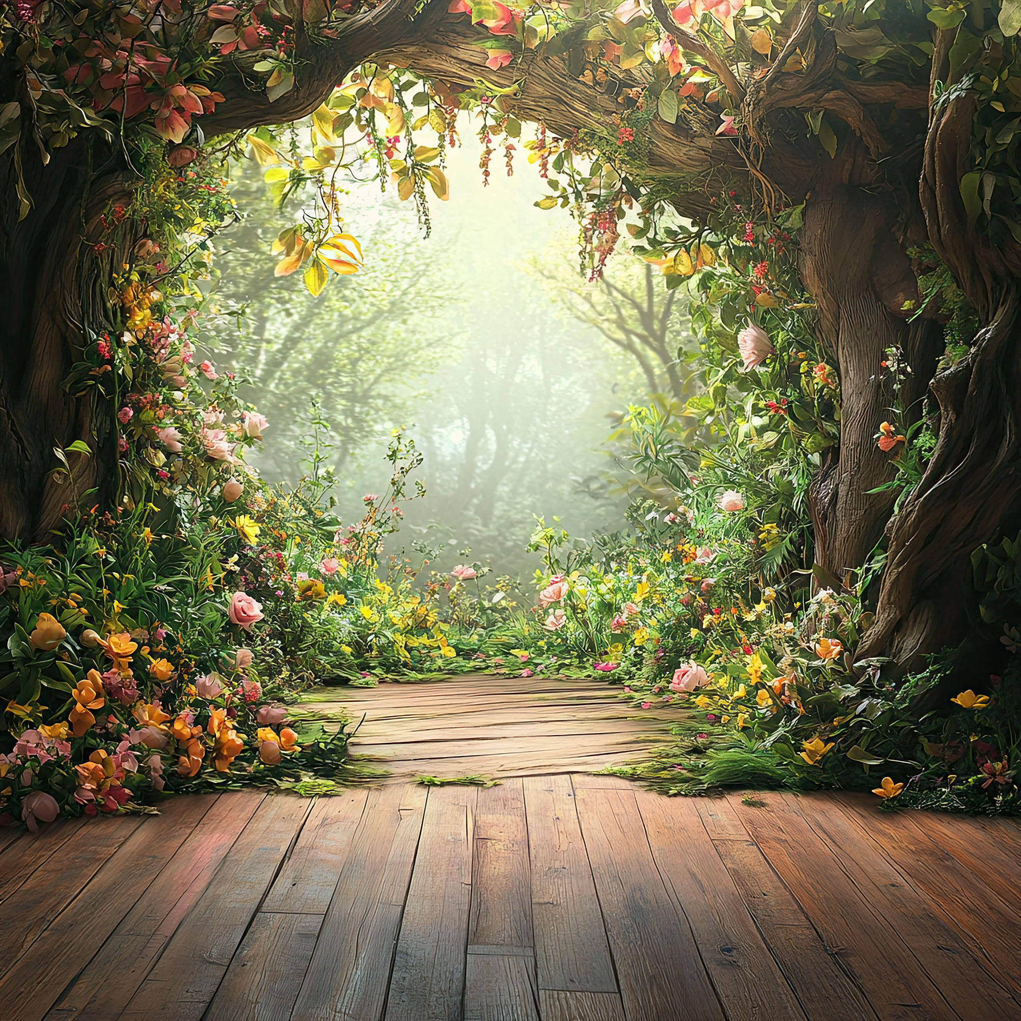 Preview for Enchanted-forest-pathway-nature-backdrop-background-36c54