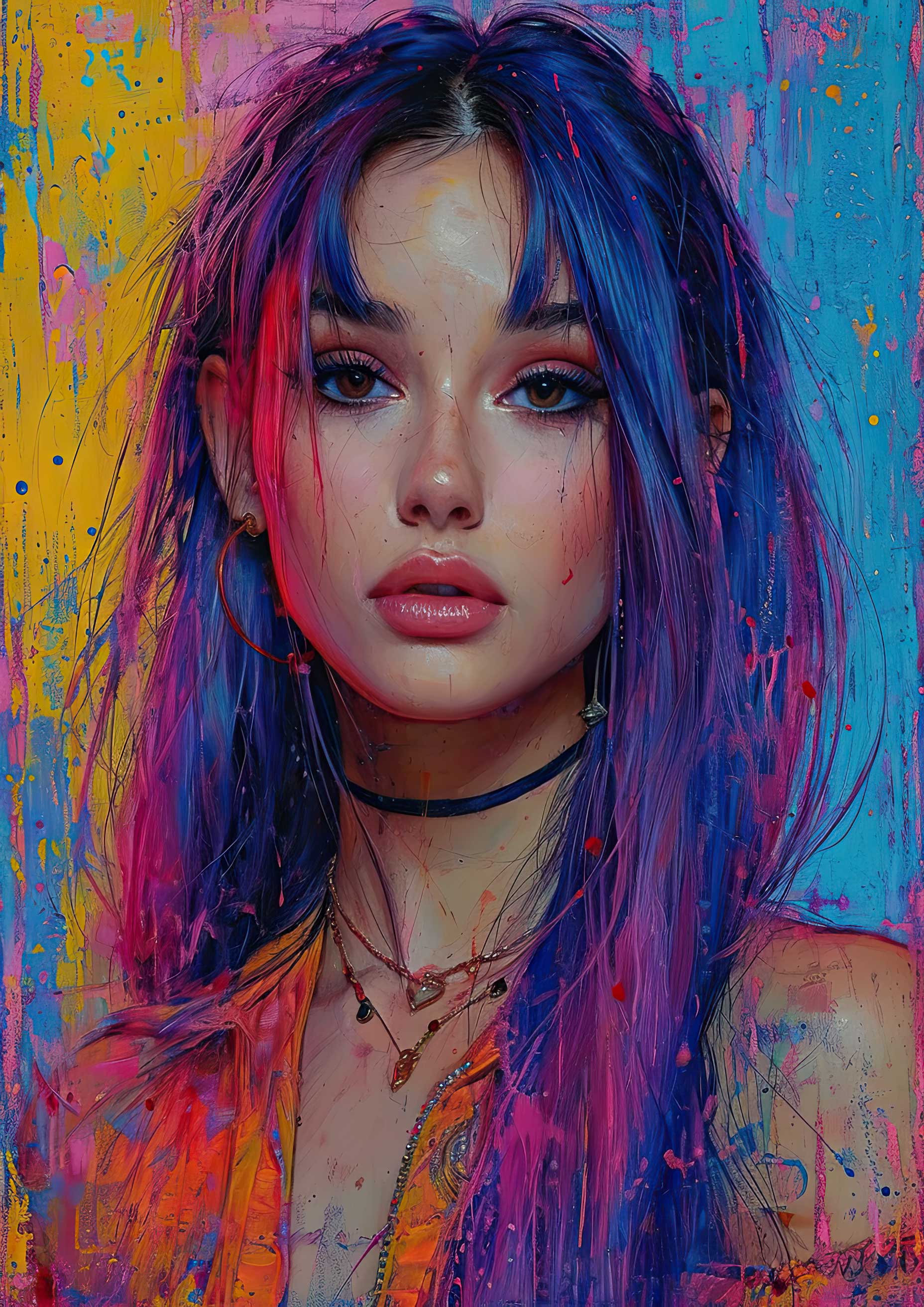 Preview for Vibrant-portrait-art-template-celebrities-background-7d191