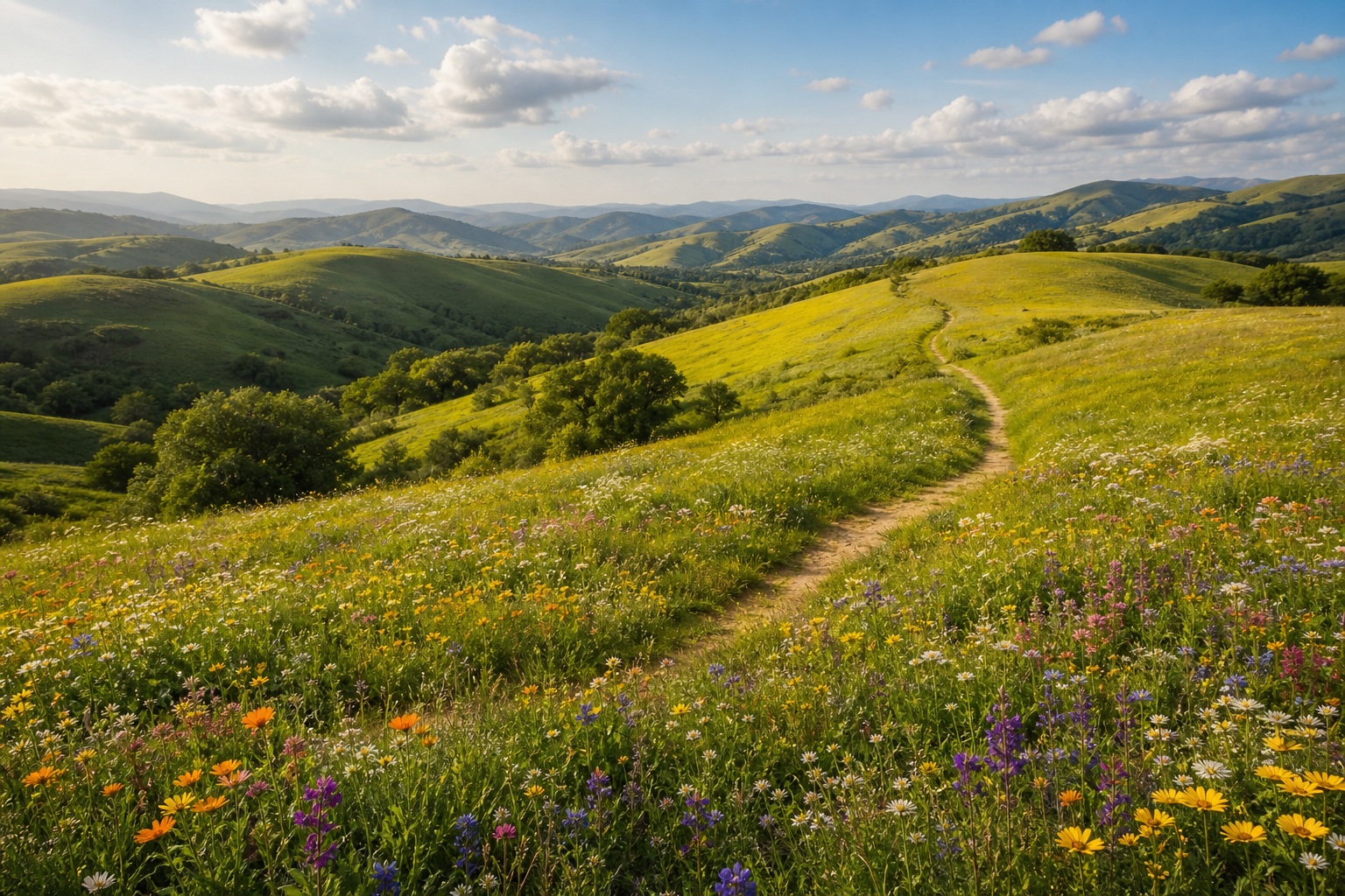 Preview for Spring Countryside Hills Background