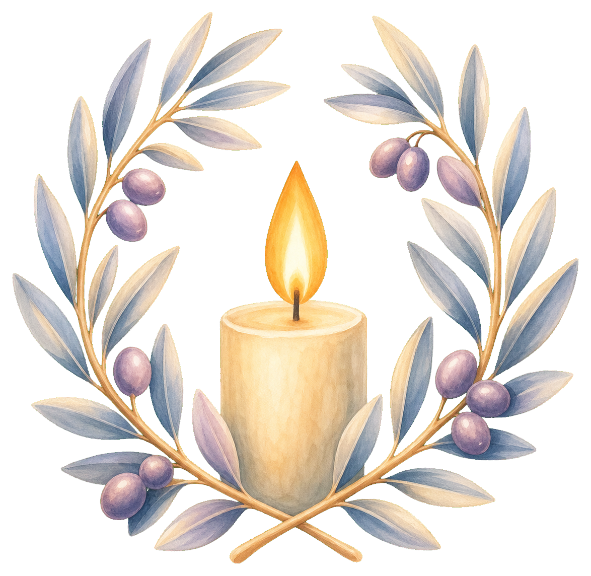 Preview for Candle Olive Wreath Sticker