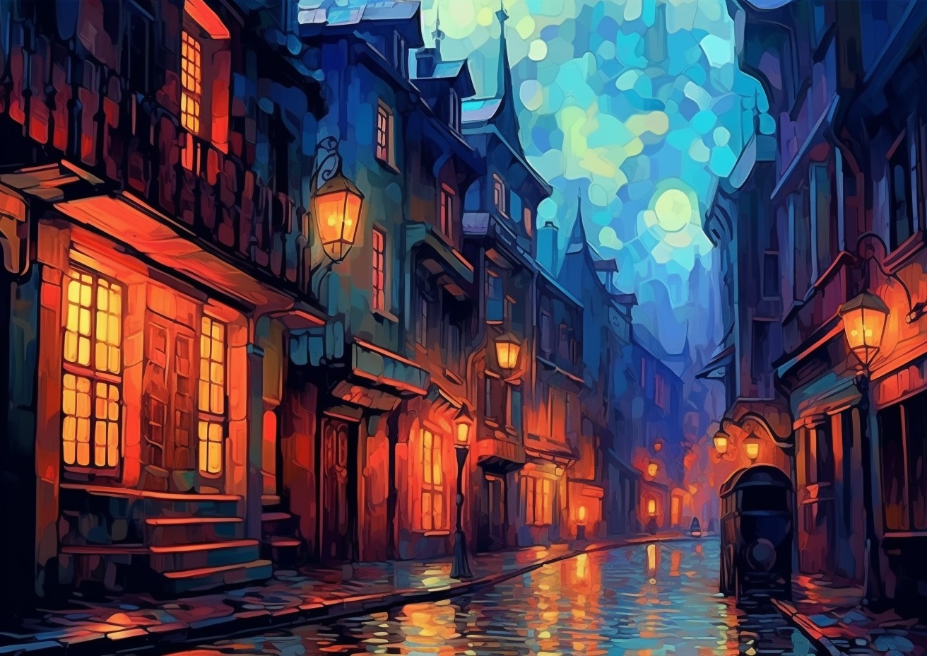 Preview for Rainy Night City Street Background