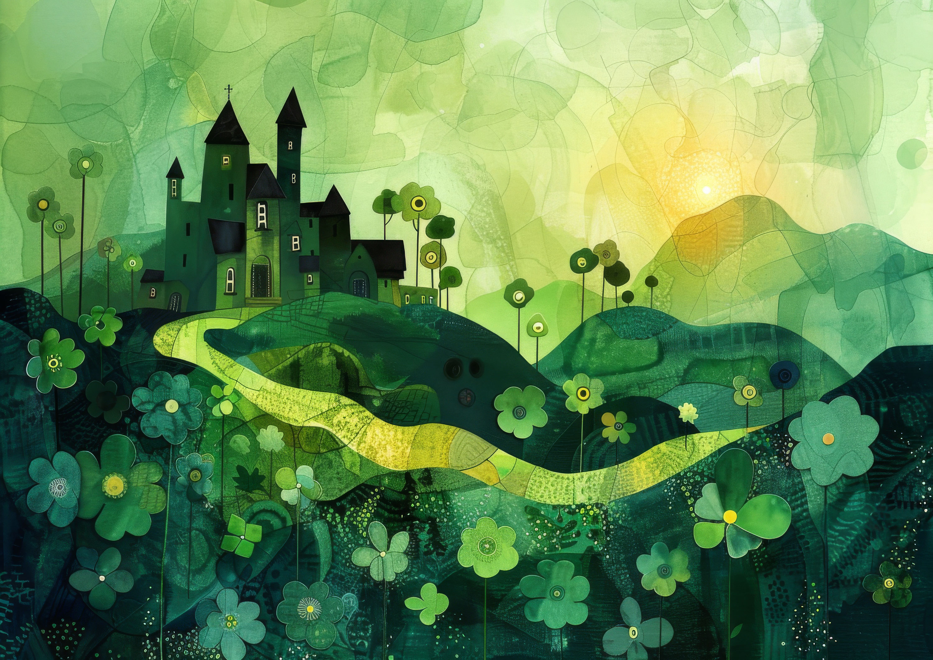 Preview for Emerald-landscape-castle-st-patricks-background-82622
