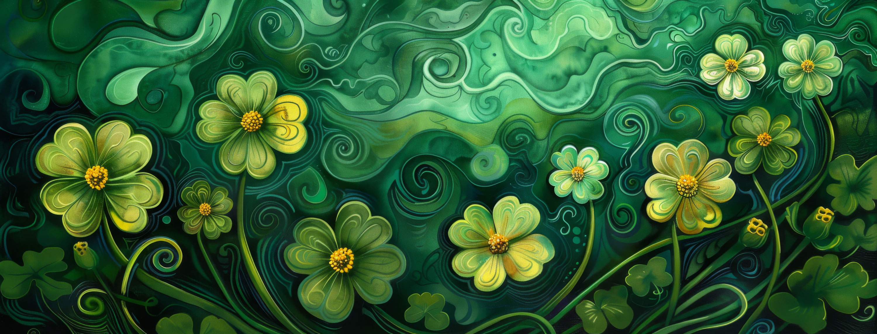 Preview for Floral-green-pattern-st-patricks-background-90d8d