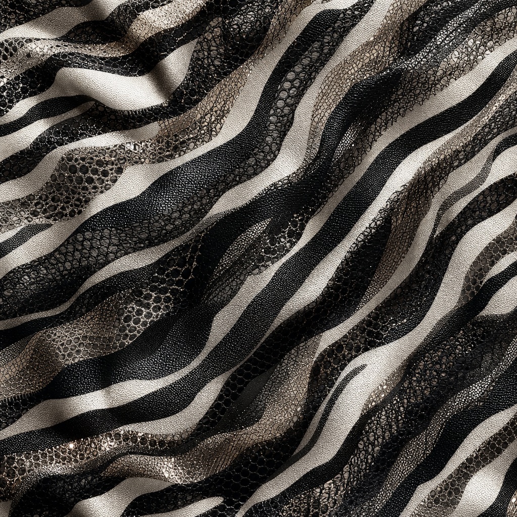 Black and white zebra stripe animal print with a luxe textured pattern